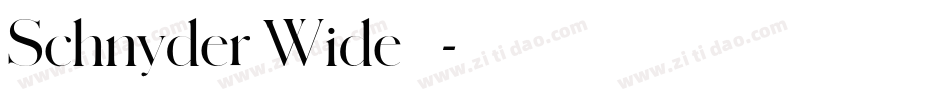 Schnyder Wide 字体字体转换